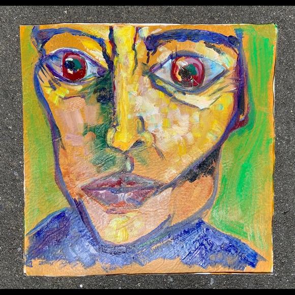 Original oil painting expressionist portrait frame - Picture 5 of 5